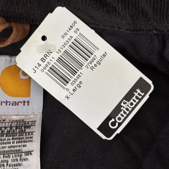 Vtg Carhartt Santa Fe Jacket Mens XL Brown J14 Faded Canvas Quilted 90s - Picture 6 of 16